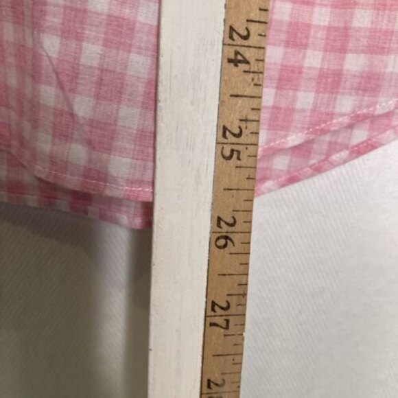 Untuckit | Womans Calina Plaid Gingham Button Down Pink white Shirt Size 8 - Picture 7 of 12